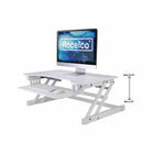 Rocelco - Support de bureau réglable assis/debout pour ordinateur portable 32" avec tapis anti-fatigue - Blanc-Poignées faciles à soulever pour monter ou descendre.