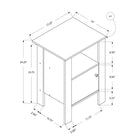 Monarch Specialties - 2134 Table D'Appoint - Table De Chevet Noir/Dessus Gris-Dimensions du produit: 17 po L x 14 po L x 24 po H