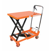 Table élévatrice hydraulique à ciseaux de Kleton - 330 lb/load - 27,5 L x 17,75 W po - Orange (SP150US)-Cadre en acier orange