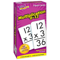 TREND enterprises Inc. Ensemble de cartes éclair, Multiplication 0 à 12, 91 cartes-Ensemble de cartes éclair pour la salle de classe, l’établissement de soins ou pour l’utilisation à domicile pour l’enseignement des multiplications de base