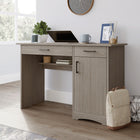 Sauder 47"W La Collection Beginnings Bureau - Finition Silver Sycamore-Gestion de cordons. Assemblage rapide et facile grâce au système de montage T-slot breveté pour tiroirs.