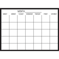 Calendrier mensuel noir sur transparent-Comprend un marqueur effaçable à sec / planche en liège, des punaises et un marqueur effaçable à sec