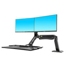 Poste de travail assise debout support à double bras pour écran pc de 22-27 po avec port USB de North Bayou FC40-2AB, Noir-Compatibilité: 22 à 27 po (x2)