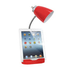 LimeLights -Lampe de bureau organisateur à col de cygne de 18-1 / 2 "avec support et prise de charge - Rouge-Dimensions: 6.5" x 7" x 18.5 "