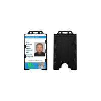 Beslayn – Porte-carte d'identité robuste vertical, deux côtés ouverts, plastique rigide, 2 1/8 x 3 3/8 po, noir, paq./100-Porte-carte d'identité robuste à deux côtés ouverts, idéal pour utilisation avec les cartes d'identité d'entreprise