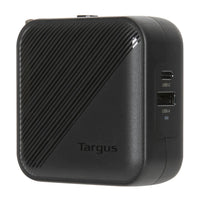 Targus - Chargeur mural GaN USB-C/USB-A de 65 W - Noir-Chargez 2 appareils en même temps avec 1 x port USB-C PD 65 W et 1 x port USB-A 18 W