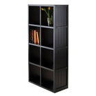 Winsome –  Étagère de rangement cloisonnée Timothy avec panneau de lambris, cube de 4 x 2 po, 25.63 po x 11,81 x 53.11 po, noir-Fabriqué en bois composite
