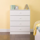 Prepac - Commode Astrid, 4 tiroirs, blanc-Dimensions (po) : 36,25 haut. x 30 lar. x 16,5 prof.