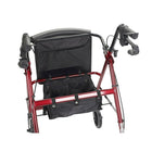 Drive Medical - Rollator avec dossier et siège rembourré, rouge-27,50 long. x 24,50 larg. x 32 haut. (po)