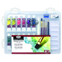 Royal & Langnickel - Ensemble d'art a aquarelle transparent - Ensemble de 21 pieces-Les fournitures sont bien rangées et organisées dans nos ensembles pratiques Essentials Clearview Art !