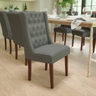 Flash Furniture - Chaise Parsons touffetée en tissu gris de la série HERCULES Preston-Patins glisseurs protecteurs en plastique