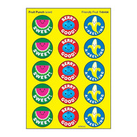 Trend Enterprises Friendly Fruits/Fruit Punch Stinky Stickers-Des autocollants amusants et fantaisistes au parfum de punch aux fruits apportent de la joie en toute occasion, n'importe quel jour de l'année.