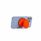 Poignée et support de téléphone compatible MOFT Snap O Magnetic MagSafe pour iPhone - Orange-Cuir orange végétalien de qualité supérieure avec base en PC