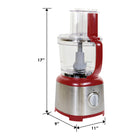 Kenmore - Robot culinaire et hachoir à legumes 11 tasses - 500 W - Rouge-Lame en S en acier inoxydable de qualite superieure