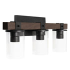 Elegant Designs 40 watts type A19 ampoule à culot moyen lanterne industrielle aspect bois restauré vanité de bain 3 lumières-10