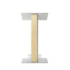 Urbann - Lutrin Y5 avec roulettes - aluminium et bois - naturel-Gris clair et bois naturel, aluminium et contreplaqué russe multiplis