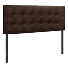 Monarch Specialties - 6000F Lit Double Tete De Lit Simili - Cuir Brun-Tête de lit bouton touffeté et rembourré en similicuir brun