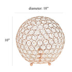 Lampe de table Elegant Designs à paillettes boule de cristal de 10 pouces, rose doré-Cordon de 6 pi