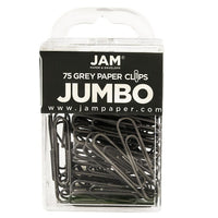 JAM Paper – Trombones géants multicolores, grand, gris, 75/paquet (21830628)-Géant : 2 po