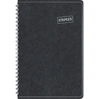 Staples - Agenda quotidien sans dates à reliure spiralée, 8 po x 5 po, bilingue-Format quotidien qui permet de planifier la journée sur une page complète