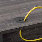 CorLiving - Bureau Auston à tirroir unique finition grain de bois - Gris-Gestion des câbles pour garder l'espace de travail propre et organisé