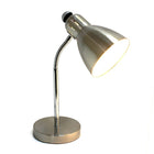Simple Designs – Lampe de bureau incandescente, nickel brossé (LD1037-BSN)-Commutateuir marche/arrêt pratique sur l’abat-jour