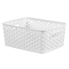 Curver - Panier de rangement au motif tressé - Petit - Blanc-Capacité : 4L