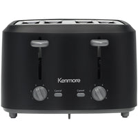 Kenmore - Grille-pain à 4 tranches avec commandes doubles - Noir mat et gris-Capacite de 4 tranches avec deux commandes