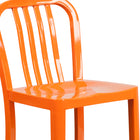 Tabouret à hauteur de comptoir de qualité commerciale pour l'intérieur / l'extérieur de 24 po en métal orange-Structure en acier galvanisé