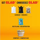 Glad - Sacs à ordures noirs - 74L - Paquet de 40-SACS GARANTIS RÉSISTANTS: Les sacs Glad sont garantis résistants pour mieux contenir toutes vos ordures, sans dégâts.