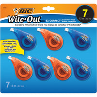 BIC - Ruban correcteur Wite-out EZ Correct, paquet de 7-Corrections instantanées