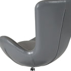 Chaise d’appoint salon-réception de série Œuf en cuir gris (CH-162430-GY-LEA-GG)-Oreiller lombaire