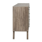 Prepac – Commode à 6 tiroirs Milo, style moderne milieu du siècle, gris délavé (DDBR-1406-1)-Poignées dotées d'un fini en laiton brossé