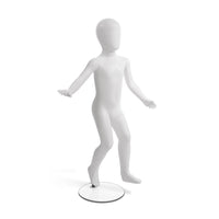 Can-Bramar - collection PL - Mannequin incassable d’enfant (2-3 ans), corps entier-43 po de hauteur-Base de verre-Blanc soufflé-Mannequin unisexe d’enfant (2-3 ans), corps entier