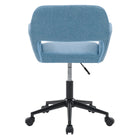 Chaise de travail rembourrée Marlowe de CorLiving - Bleu pâle-Vérin à gaz réglable pour s’adapter parfaitement à n’importe quel bureau