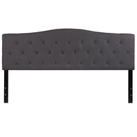 Flash Furniture - Tête de lit Cambridge très grand touffetée et rembourrée en tissu gris foncé-Style contemporain