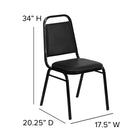 Flash Furniture – Chaise banquet empilable HERCULES à dossier trapèze, siège 1,5 po, noir, vinyle noir (FDBHF2BKVYL)-Coussin de siège épais de 1,5 pouces