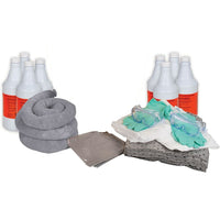 Zenith – Trousse de déversement pour pile acide, 20 gallons, sans contenant-Contenu : 8 bouteilles de neutralisant acide (saupoudroir de 2 lb), 20 feuilles absorbantes (15 x 17 po), 2 remblais tubulaires universels (3 x 48 po), 3 combinaisons microporeuses (XL), 2 paires de gants en nitrile, 2X-grand (11), 2 paires de lunettes de sécurité (taille unique), 3 sacs à déchets (26 x 36 po)