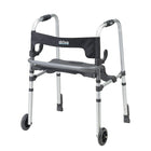 Drive Medical - Déambulateur Clever-Lite LS avec siège et freins par appui-Gris, aluminium