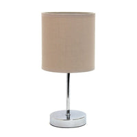Simple Designs – Lampe de table incandescente, gris (LT2007-GRY)-Abat-jour en tissu