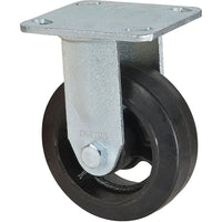 Kleton - Roulette Moulé, Fixe, 5po (127 Mm), Caoutchouc, 400 Lb (181 Kg), paquet de 6-Dia. des trous de boulon 7/16po (11 mm)