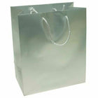 JAM Paper - Sacs cadeaux en aluminium avec poignée en corde - Moyen - 8 x 10 x 4 - Argent - 3/Paquet-Couleur: Argent
