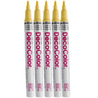 JAM Paper - Marqueur de peinture opaque à pointe fine, jaune crème, 5/paquet (7665892g)-Marqueur à pointe fine dessinant des traits lisses et fins