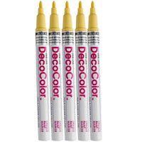 JAM Paper - Marqueur de peinture opaque à pointe fine, jaune crème, 5/paquet (7665892g)-Marqueur à pointe fine dessinant des traits lisses et fins