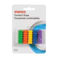 Staples – Crayons coussinets confortables - Couleurs assorties – Paquet de 5-II suffit d'en glisser un sur vos crayons et stylos pour un grand confort