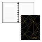 Blueline – Cahier MiracleBind Collection Or – 11 po x 9-1/16 po – Noir – 58 Feuilles-Ligné gris avec marge