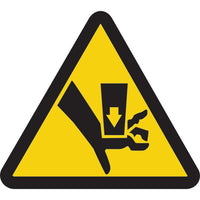 Accuform Signs - Étiquettes De Sécurité Avertissement Iso - Danger D'Écrasement, 2po x 2po, Vinyle, Pictogramme-Type d'affichage Adhésif