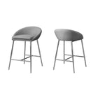 Monarch Specialties - 2298 Tabouret De Bar - Tissus Gris/Hauteur Comptoir - Paquet de 2-Ensemble de 2 tabourets de hauteur comptoir