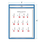 QuickFit – Pochettes scolaires à effacement à sec, 9 po x 12 po, bordures de couleurs variées, paq./5-Fabriqué en polypropylène transparent sans PVC