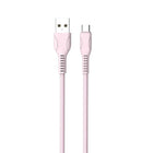 Câble Micro USB Basic Tech 3 pi - Rose-Tressé pour plus de durabilité